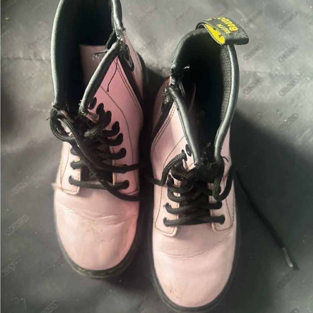 Dr Martens Boots girls pink Barbie color high top shoes cute Easter egg flats